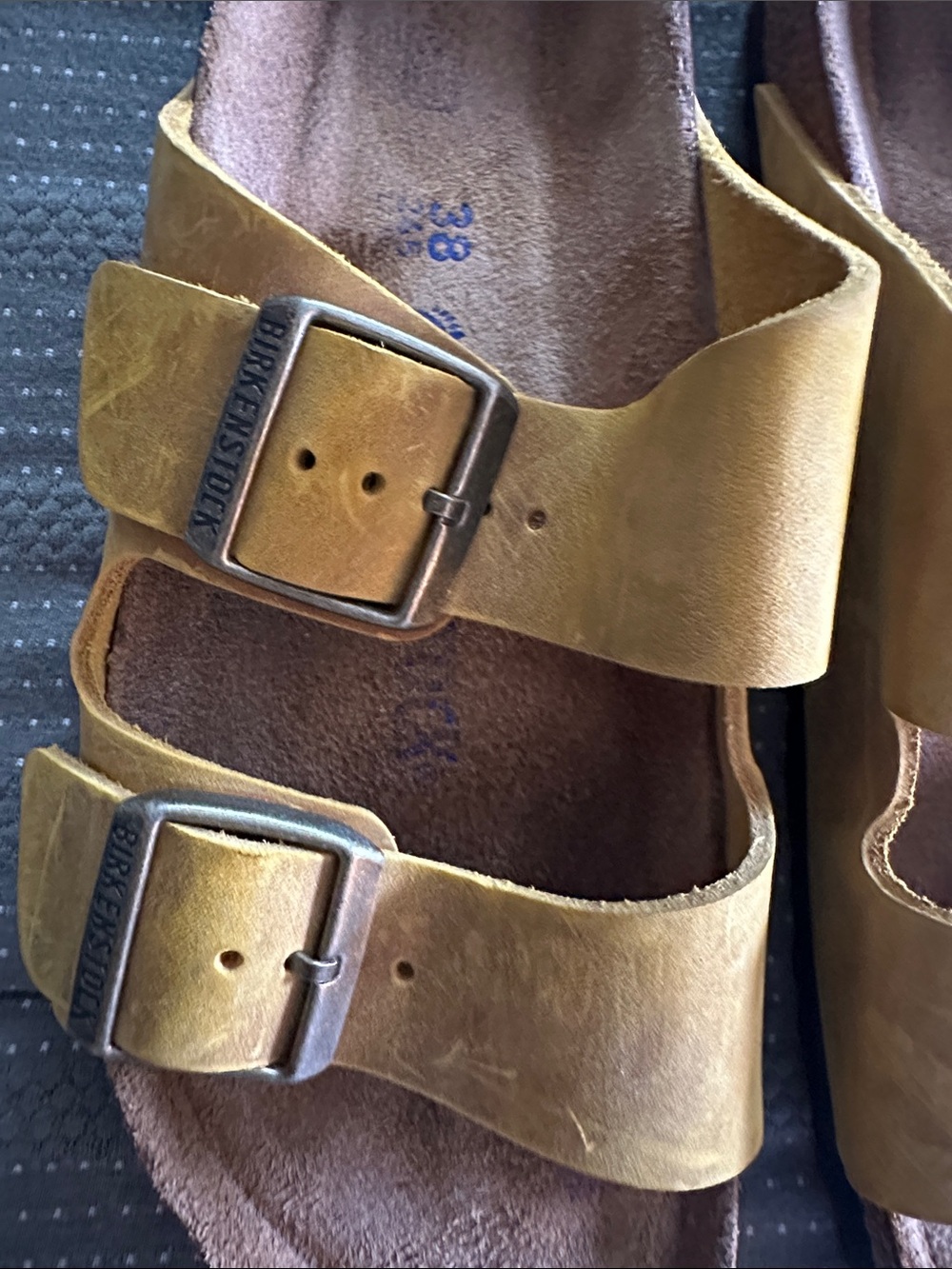 Birkenstock Woman’s Two-Strap Sandals in Mustard Yellow - Picture 4 of 9